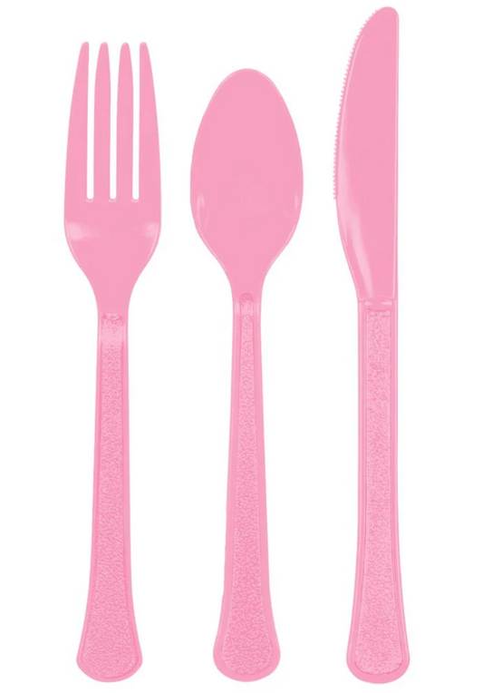 Heavy Weight Assorted Cutlery New Pink 24ct