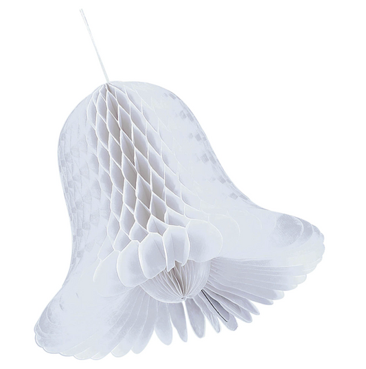 9 inch White Bridal Honeycomb Bells