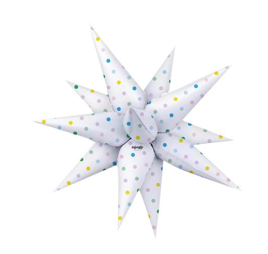 Mingle Balloon Co 32 inch Starburst Candy Dot Foil Balloon 1ct