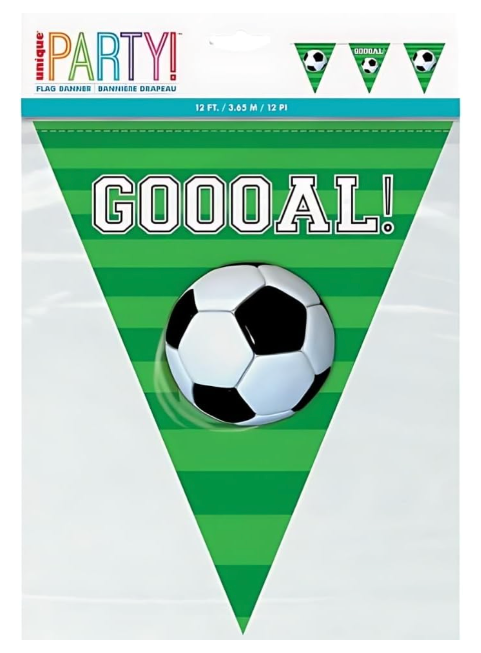 Bandera de fútbol 3D con cubierta de plástico de 12 pies