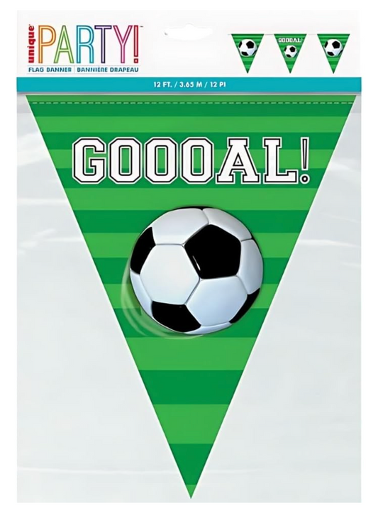 3D Soccer Plasticablecover Flag Banner 12ft