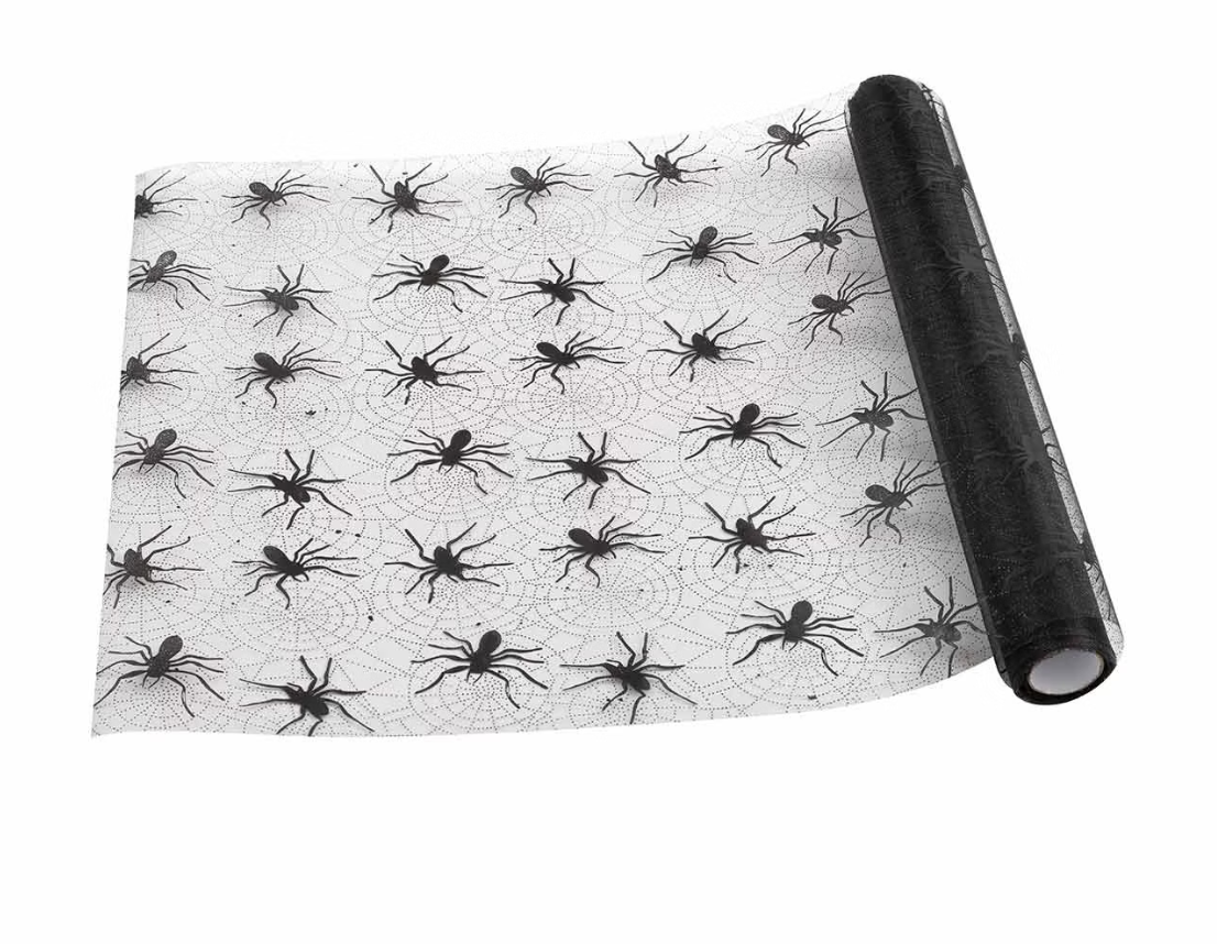 Halloween Bash Mesh Spider Table Runner 1ct