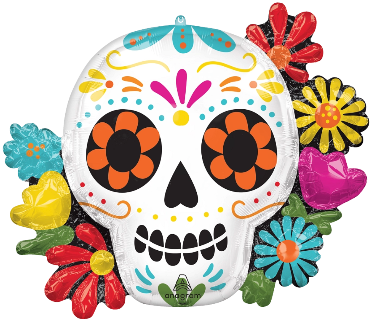 Anagram Halloween Dia De Los Muertos 27 inch Foil Balloon 1ct