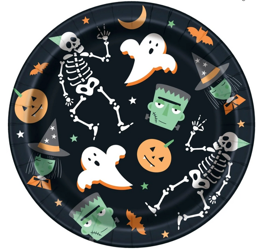 Spooky Skeletons 7 inch Paper Plates 8ct