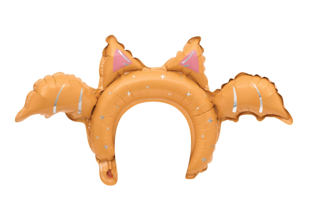 Halloween Orange Inflatable Bat Headbands 21 inch 3ct