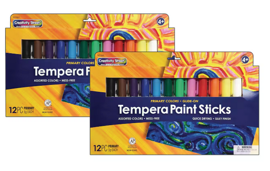 1pk Glide-On Tempera Paint Sticks 12ct