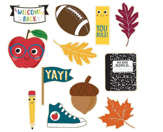 Back To School Paper Cutouts 12ct