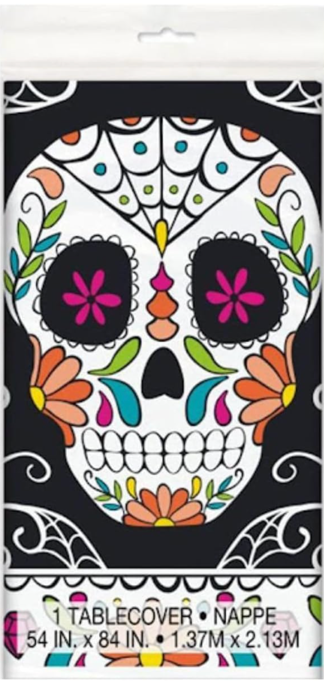 Halloween Day of the Dead Plastic Tablecover 54 inch x 84 inch 1ct