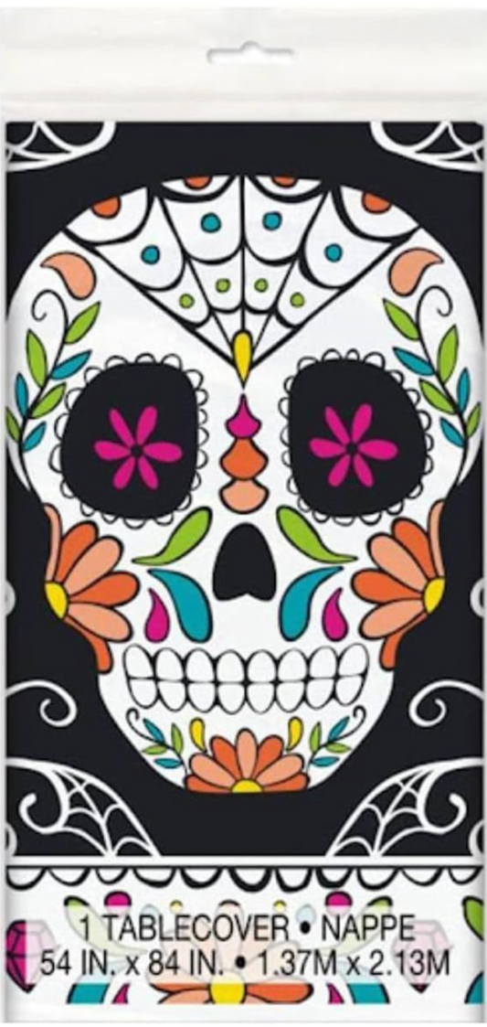 Halloween Day of the Dead Plastic Tablecover 54 inch x 84 inch 1ct