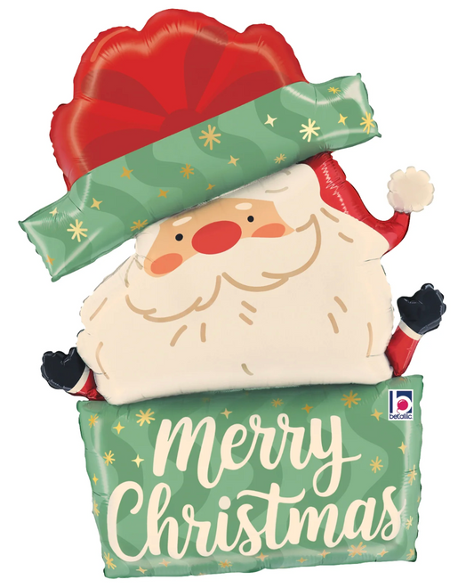 Betallic Timeless Christmas Santa 33 inch Shaped Foil Balloon 1ct
