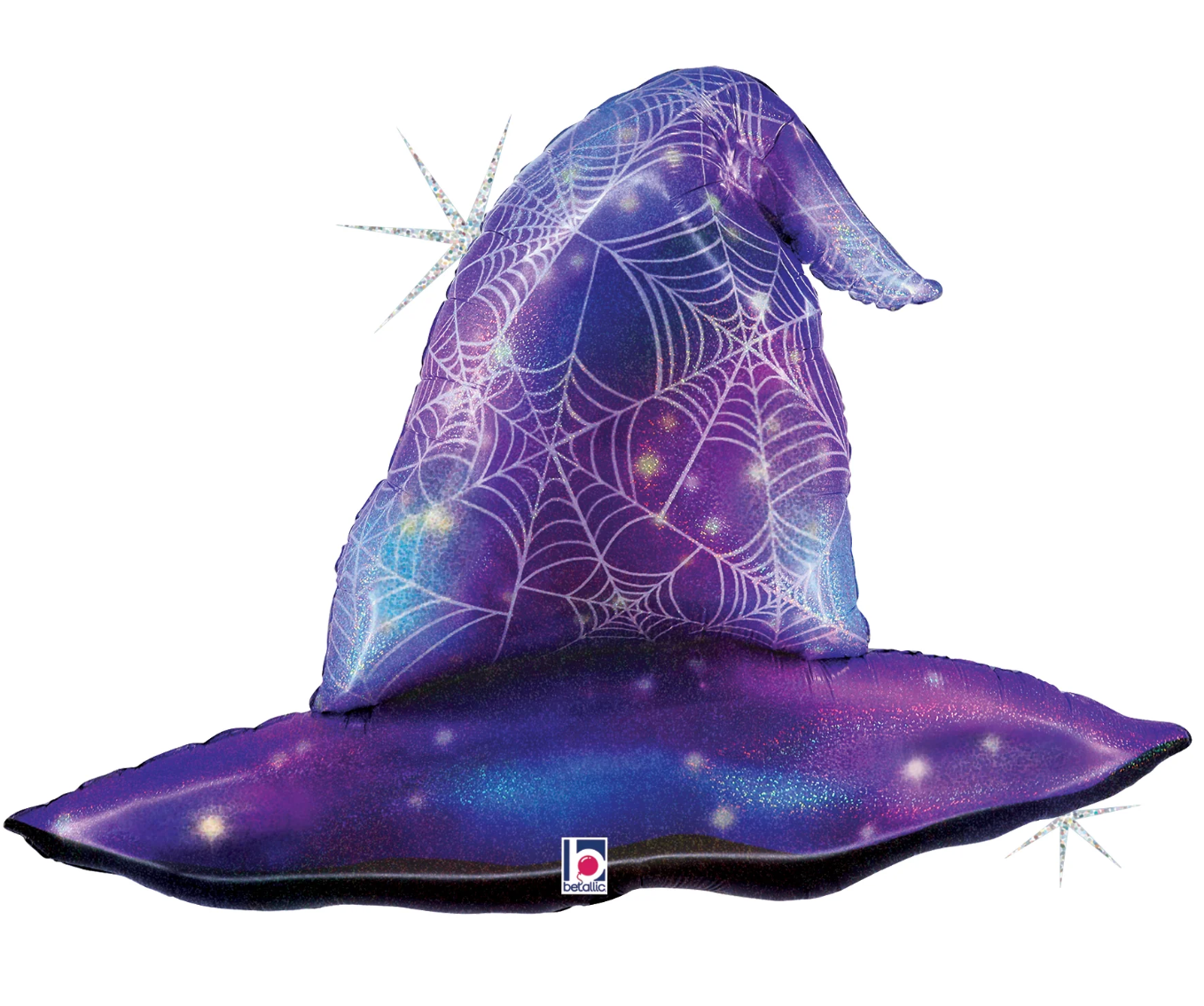 Betallic Mystical Witchs Hat 36 inch Holographic Shaped Foil Balloon 1ct