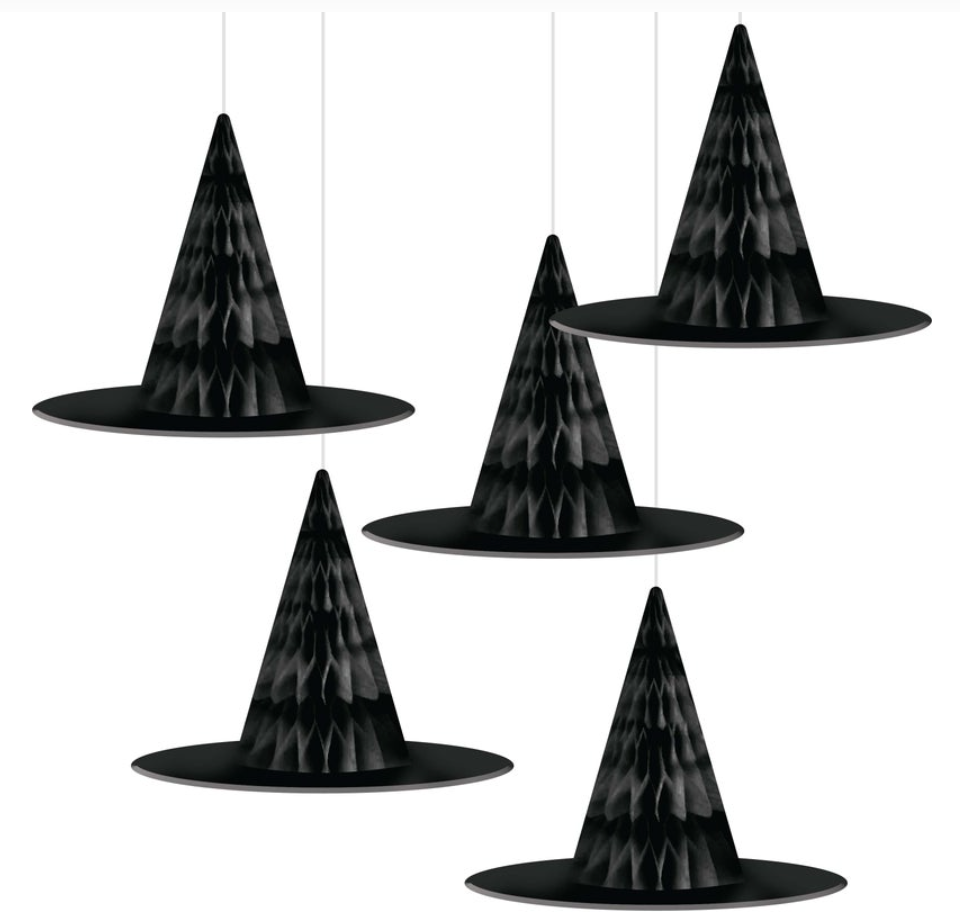 Halloween Decor Hanging Cutouts w Honeycomb 5ct
