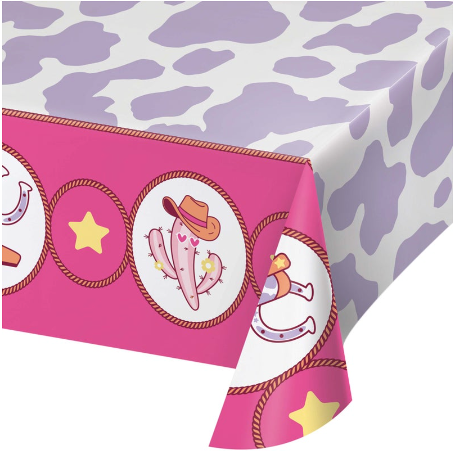 Boots and Bows Paper Tablecover 54 inch x 96 inch 1ct