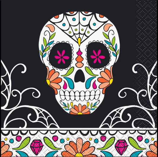 Halloween Day of the Dead Beverage Napkins 24ct