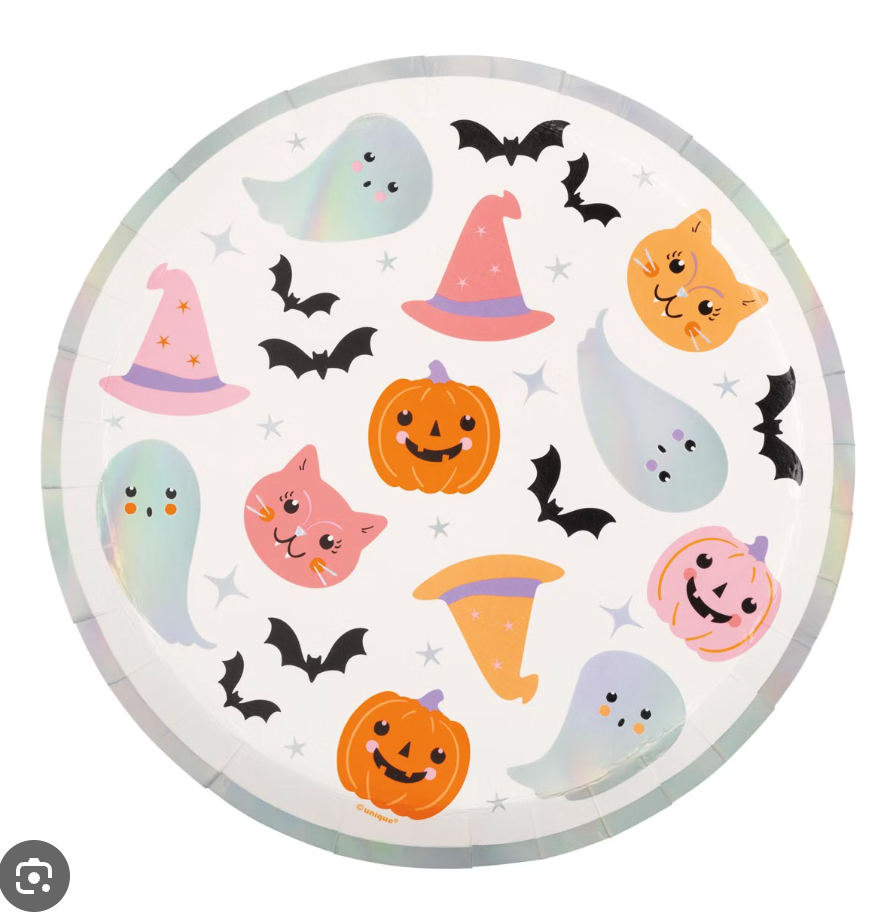 Adorable Halloween 8 inch Iridescent Shallow Paper Plates 8ct