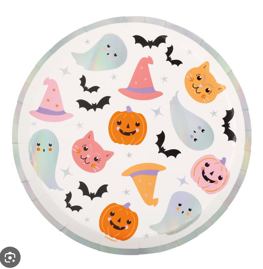 Adorable Halloween 8 inch Iridescent Shallow Paper Plates 8ct