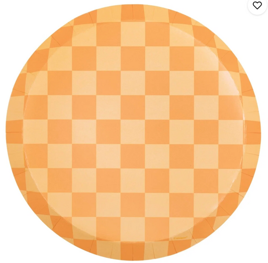 Adorable Halloween 8 inch Checkered Shallow Paper Plates 8ct