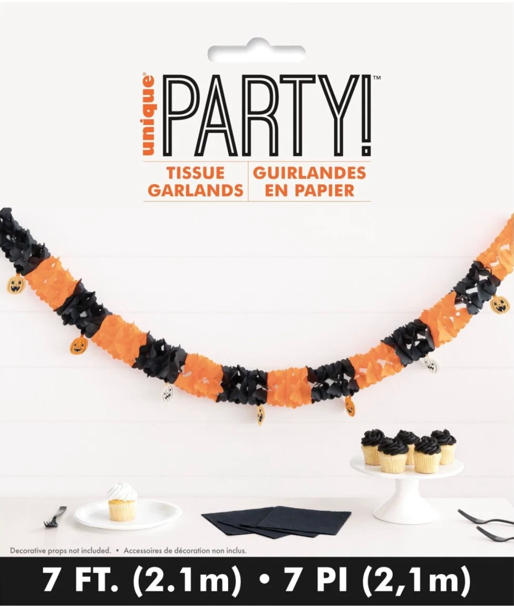 Halloween Bash Tissue Paper Garland 7ft 1ct