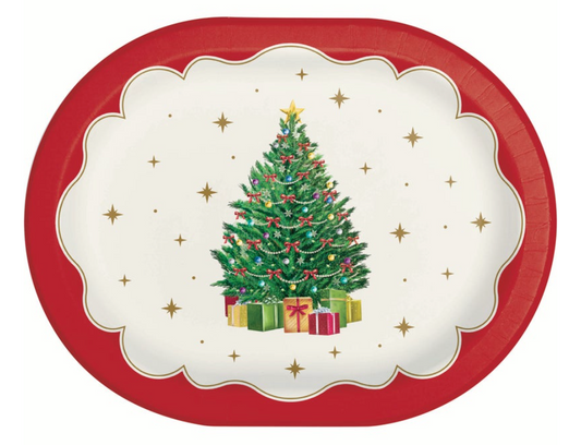 Sparkling Spruce Oval Platter 8ct
