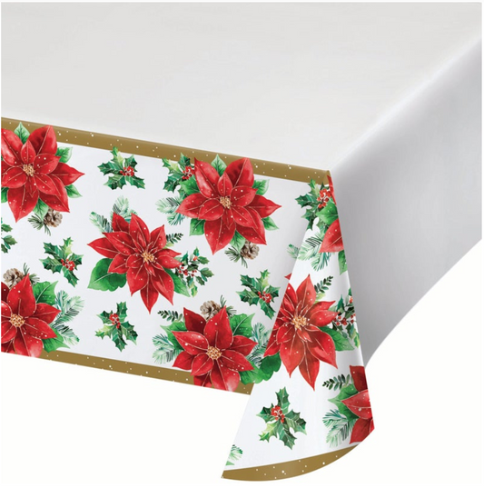 Christmas Blossom Paper Tablecover Border Print 1ct