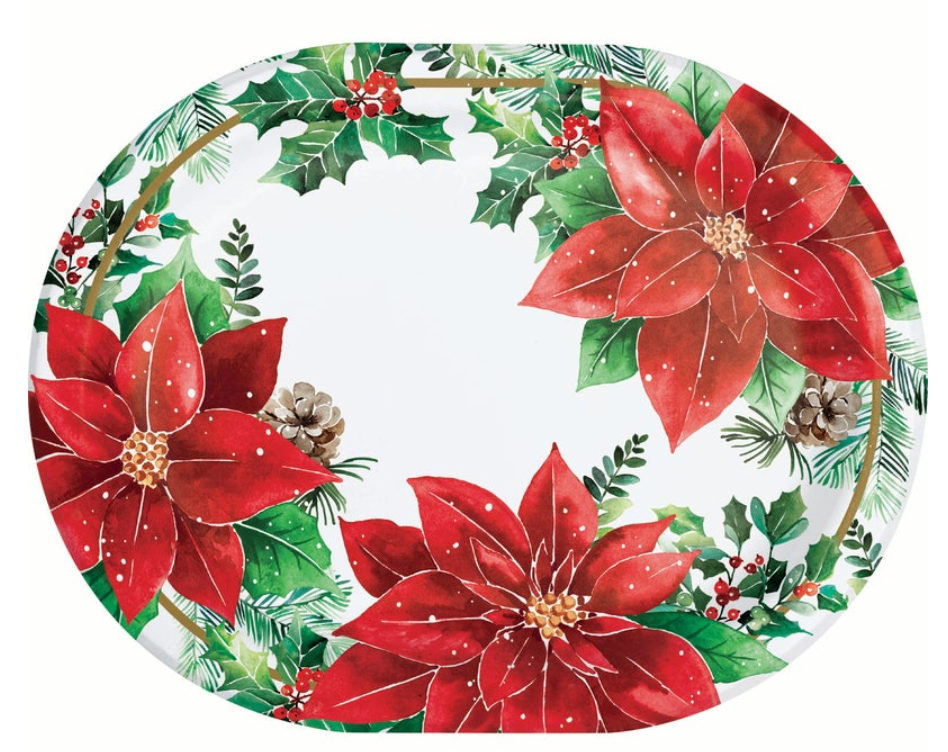 Christmas Blossom Oval Platter 8ct