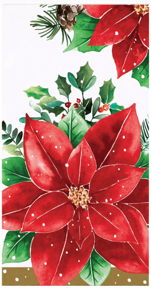 Christmas Blossom Guest Towel 16ct