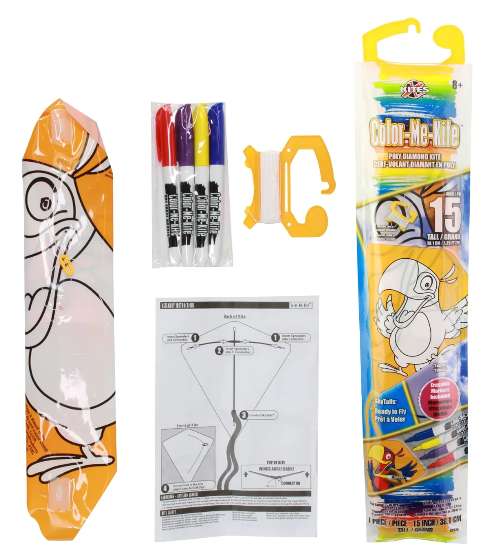 Toucan Color Me Kite 15 inch with 4 Markers