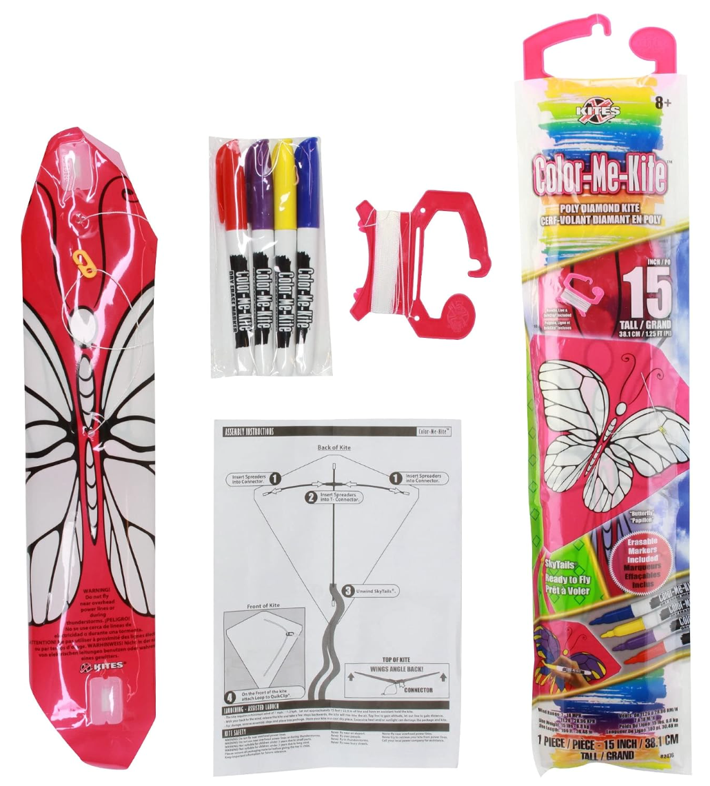 Butterfly Color Me Kite 15 inch with 4 Markers