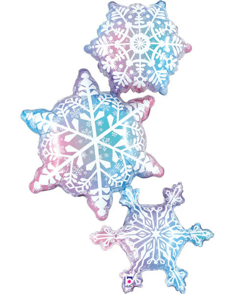 Globo de aluminio con forma de copo de nieve Betallic de 42 pulgadas, paquete de 1 unidad