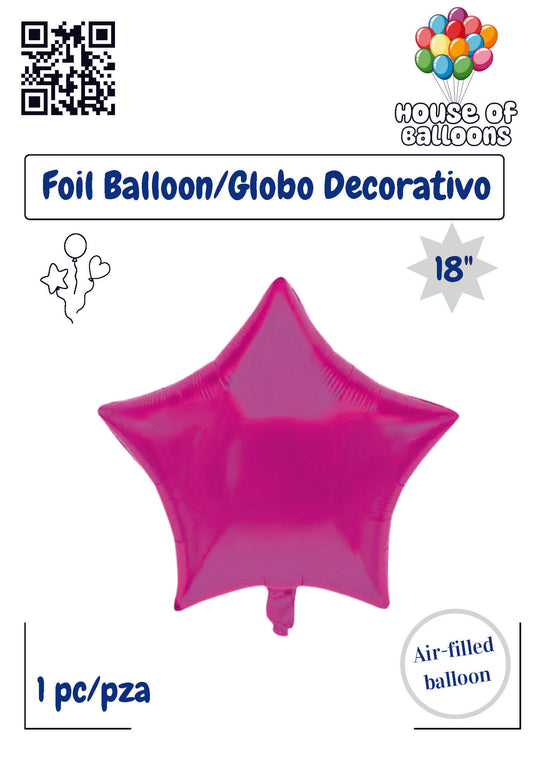 House of Balloons Cotton Candy Pink Star 18 inch Foil Balloon 1ct