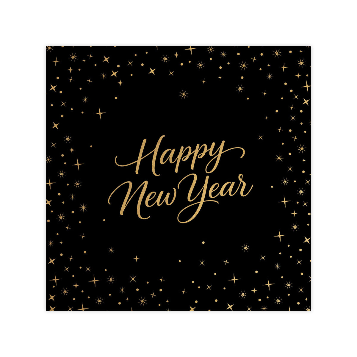New Years Eve Script 5 inch Beverage Napkins with Foil 16ct