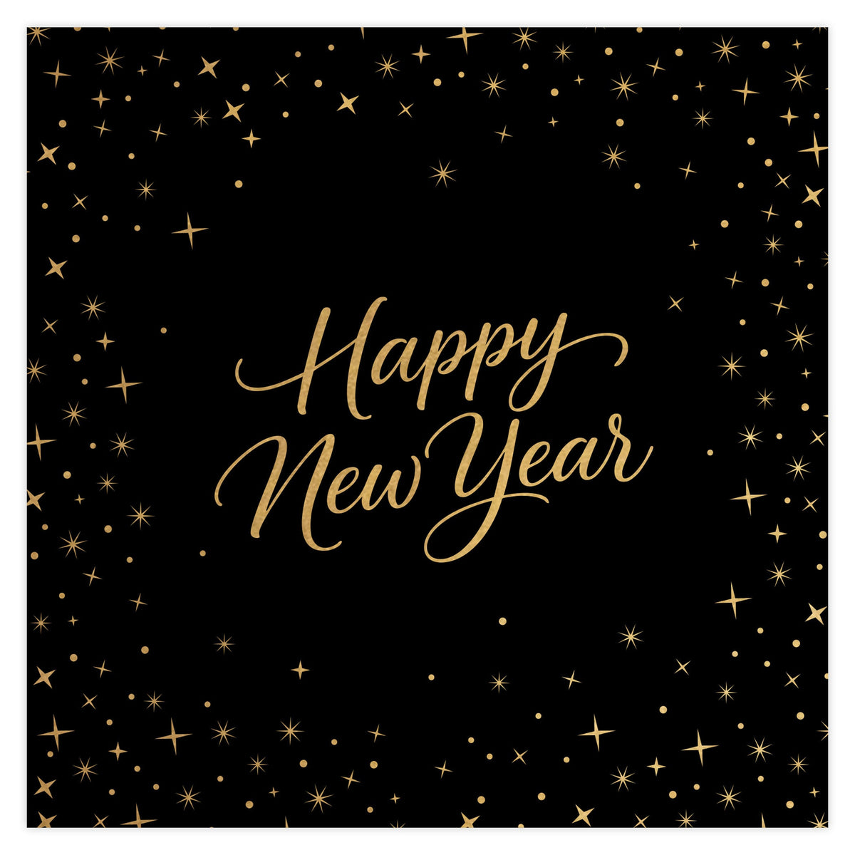 New Years Eve Script 6.5 inch Lunch Napkins with Foil 16ct