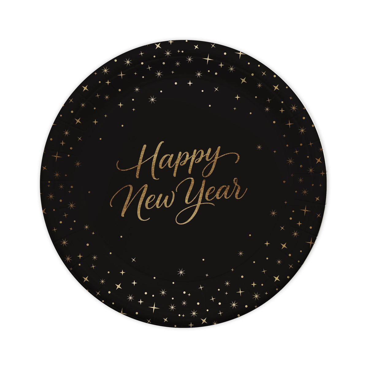 New Years Eve Script 7 inch Plates with Foil 8ct