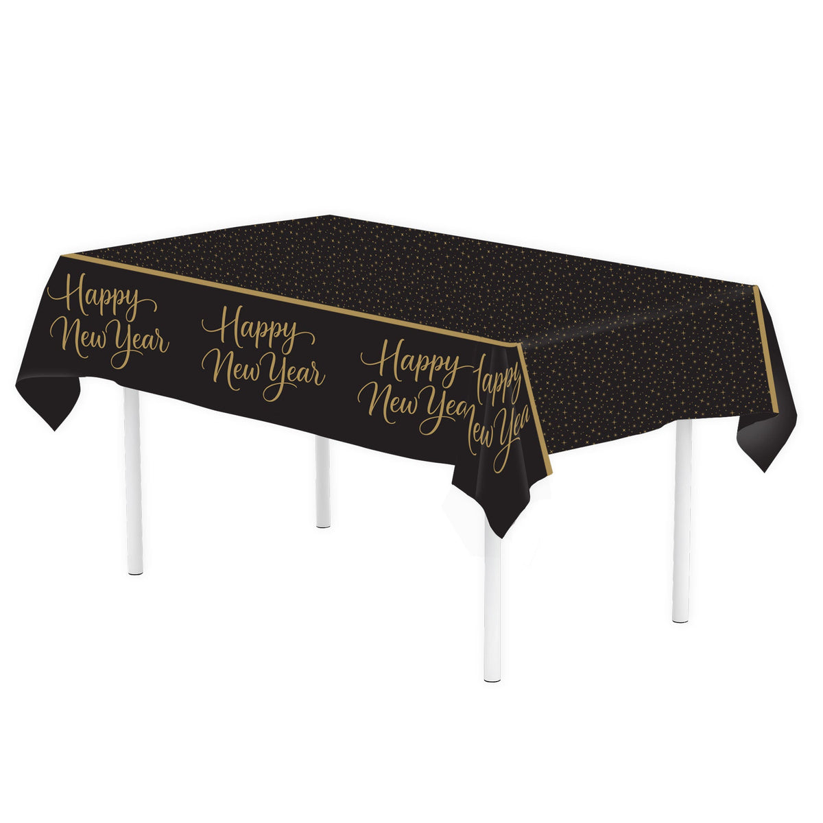 New Years Eve Script Table Cover 54 inch x 102 inch 1ct
