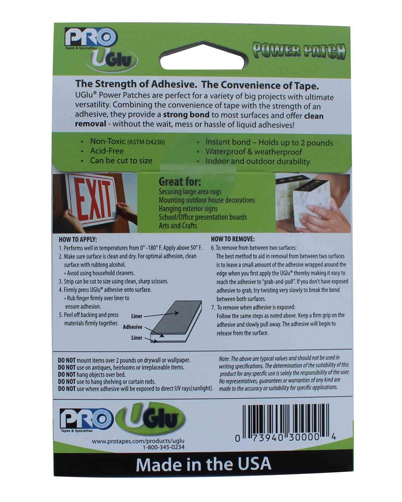 UGlu 300 20mil 3 inch x 3 inch  Power Patch Envelope 5 ct