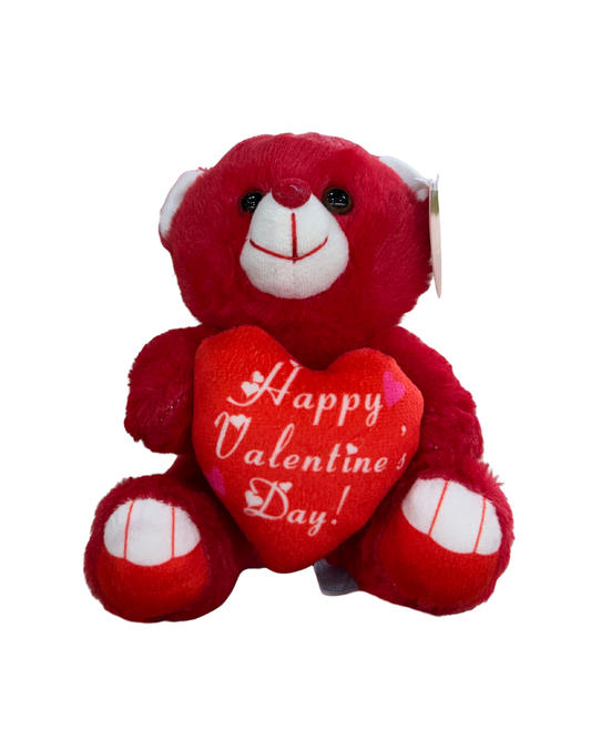 Bear Red with Heart 7in Happy Valentine