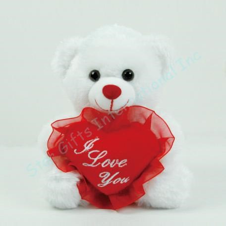 6in White Bear I Love You-12ct