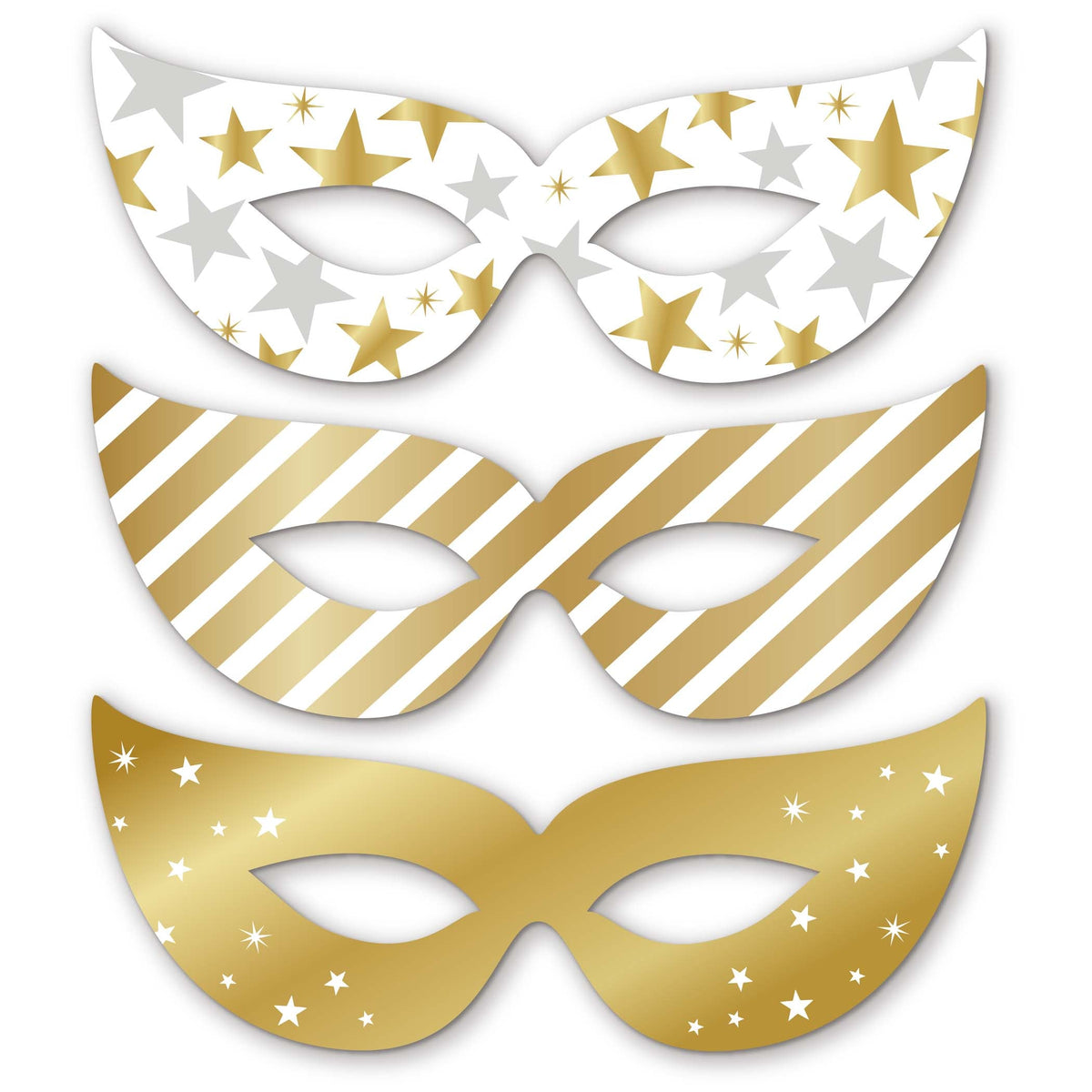 New Years Eve Paper Masks 6ct