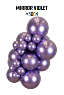 Kalisan Mirror Violet latex balloon color cluster showing the shade across multiple balloon sizes