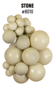 Kalisan Retro Stone latex balloon color cluster showing the shade across multiple balloon sizes