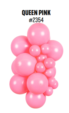 Kalisan Standard Queen Pink latex balloon color cluster showing the shade across multiple balloon sizes