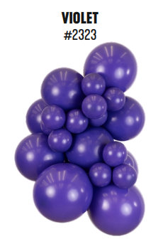 Kalisan Standard Violet latex balloon color cluster showing the shade across multiple balloon sizes