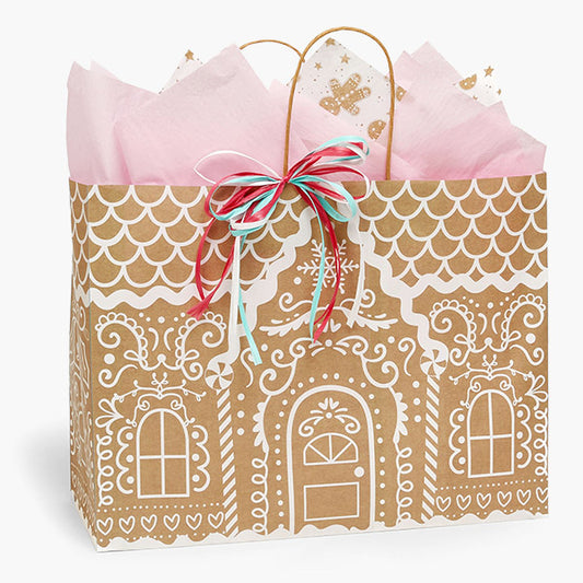 Christmas Gingerbread Cottage Large Gift Bag 1ct