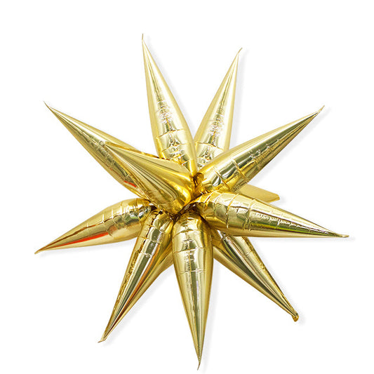 House of Balloons Star Burst Light Gold 40 inch Foil Balloon 1ct