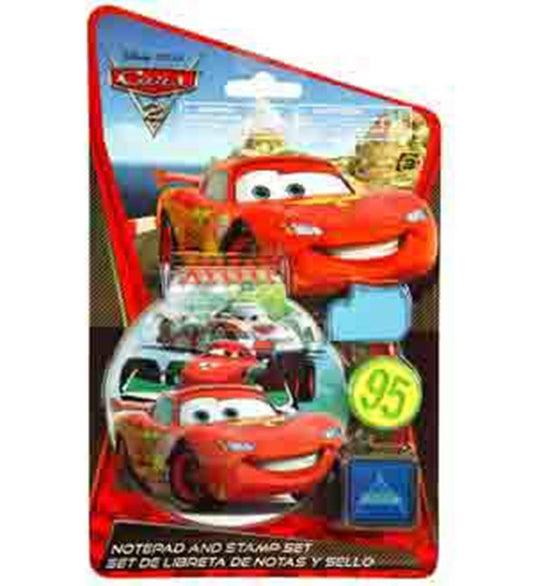 Juego de bloc de notas y sellos Cars 2