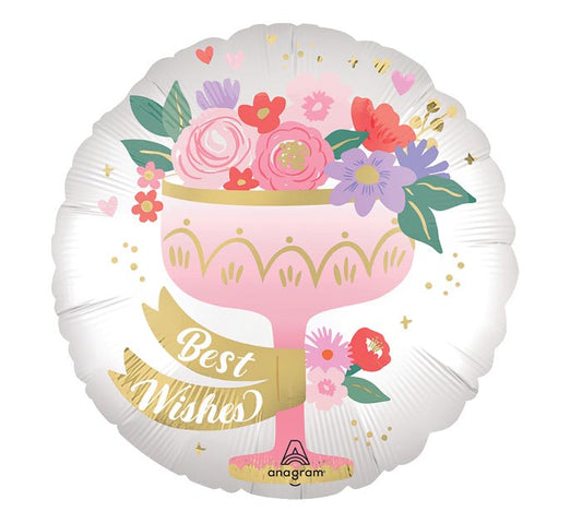 Anagram Satin Floral Toast 18 inch Foil Balloon 1ct