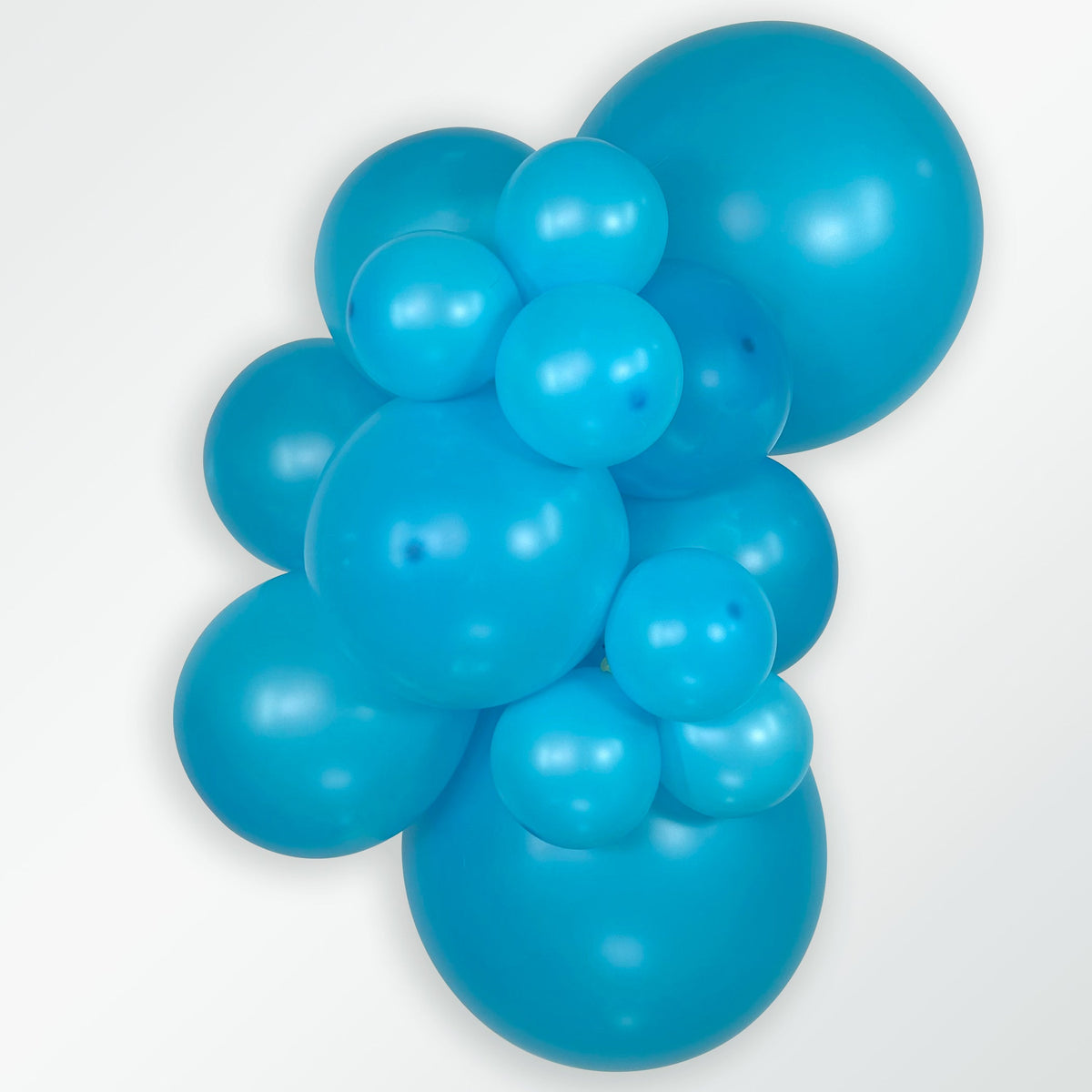 Sempertex Neon Blue latex balloon color cluster showing the shade across multiple balloon sizes