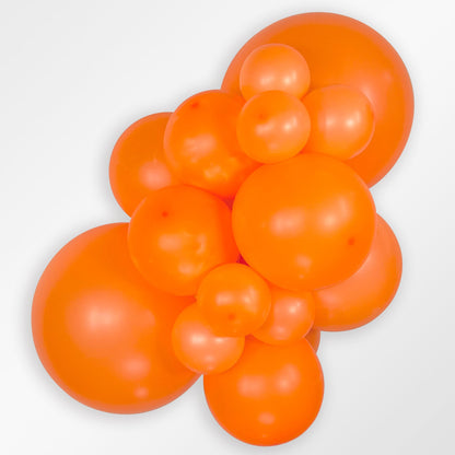 Sempertex Neon Orange latex balloon color cluster showing the shade across multiple balloon sizes