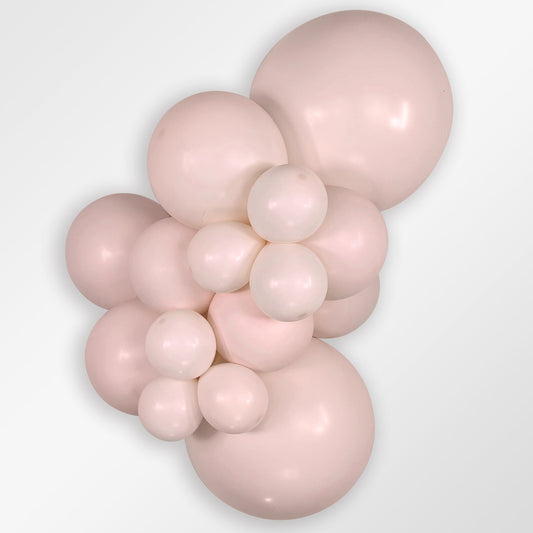 Sempertex Pastel Matte Pink latex balloon color cluster showing the shade across multiple balloon sizes