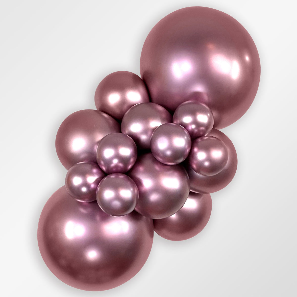 Sempertex Reflex Pink latex balloon color cluster showing the shade across multiple balloon sizes